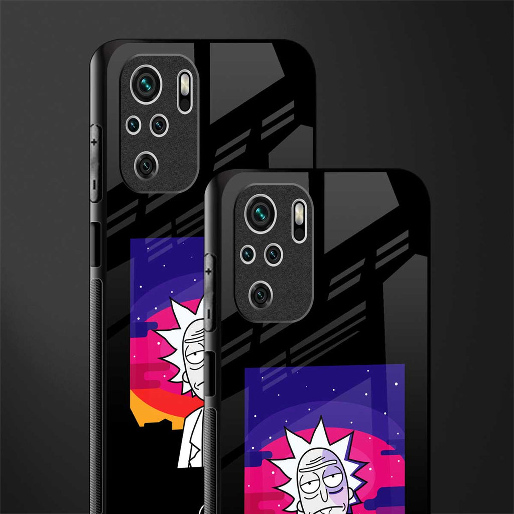 trippy rick sanchez glass case for redmi note 10 image-2