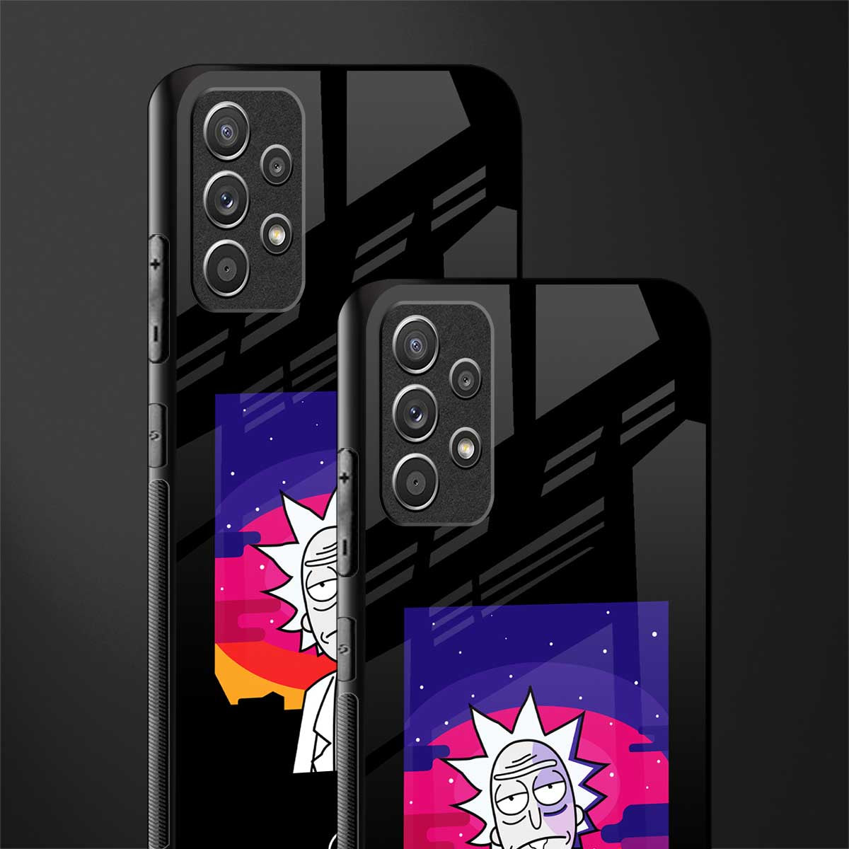 trippy rick sanchez glass case for samsung galaxy a72 image-2