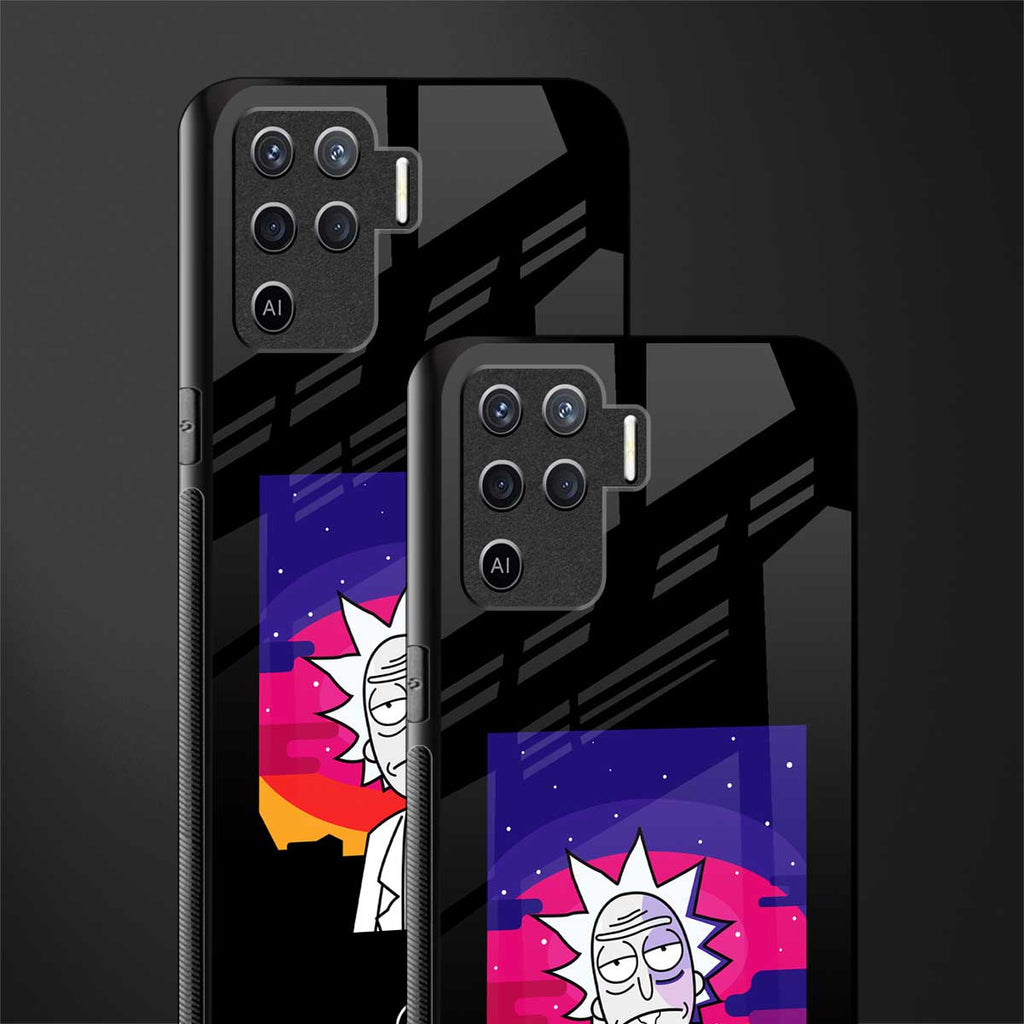 trippy rick sanchez glass case for oppo f19 pro image-2