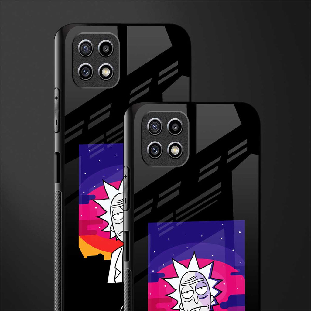 trippy rick sanchez glass case for samsung galaxy a22 5g image-2