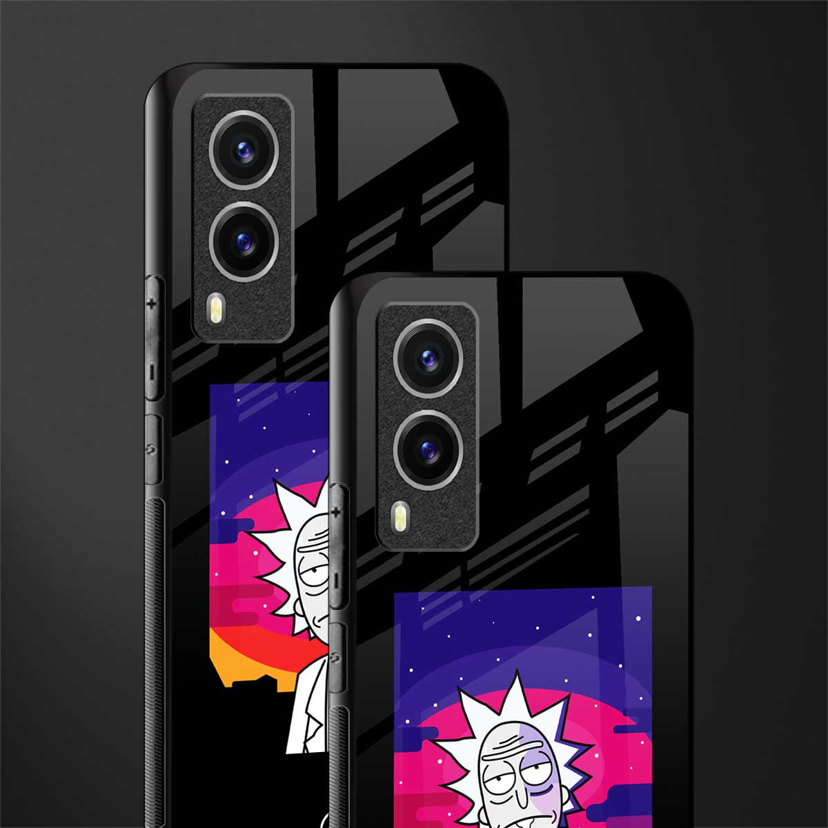 trippy rick sanchez glass case for vivo v21e 5g image-2