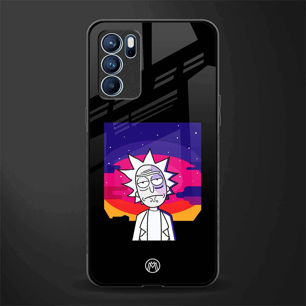 trippy rick sanchez glass case for oppo reno6 5g image