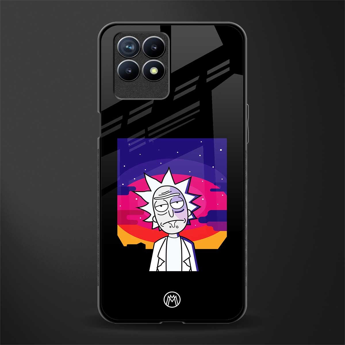 trippy rick sanchez glass case for realme 8i image