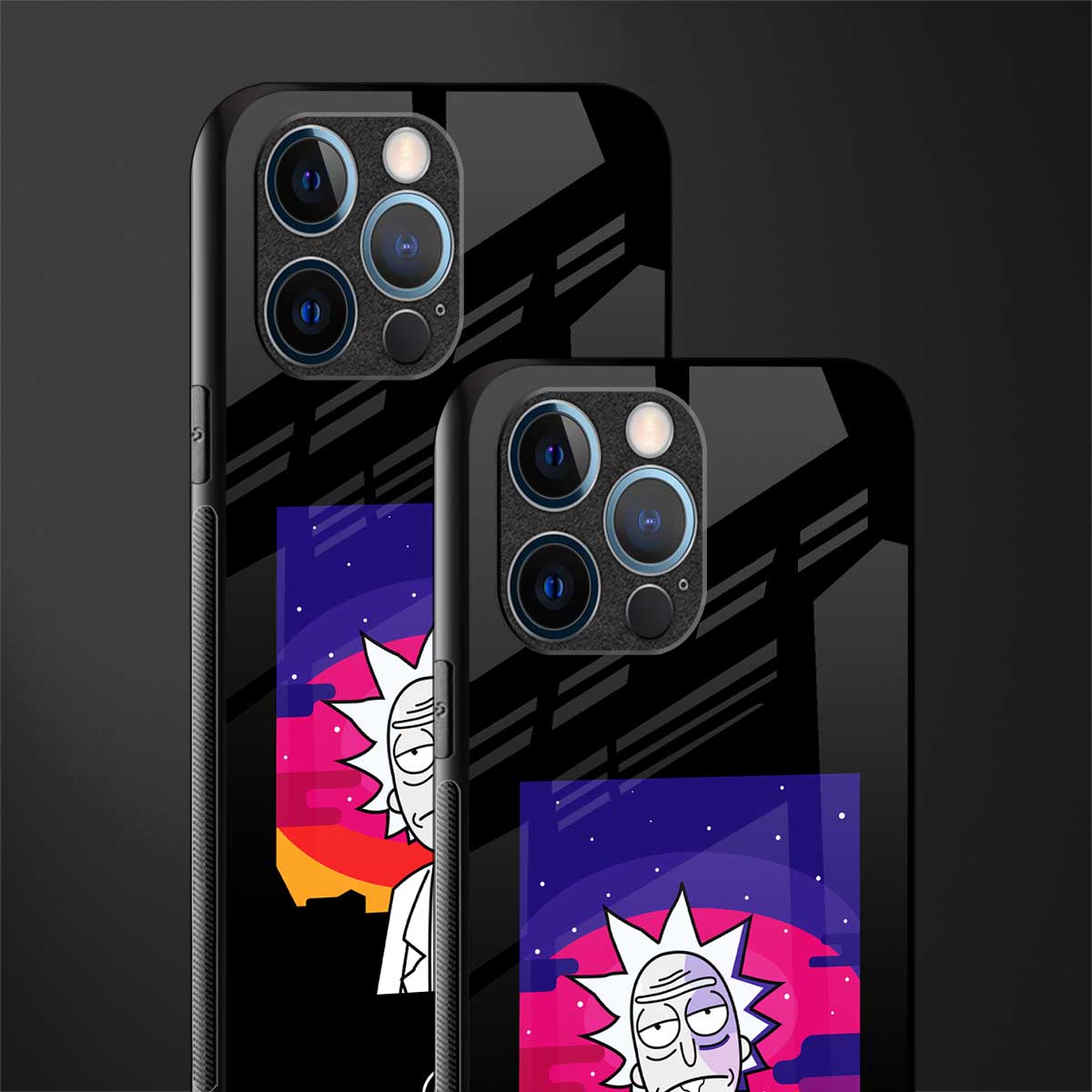 trippy rick sanchez glass case for iphone 12 pro image-2