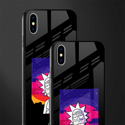 trippy rick sanchez glass case for iphone xs max image-2