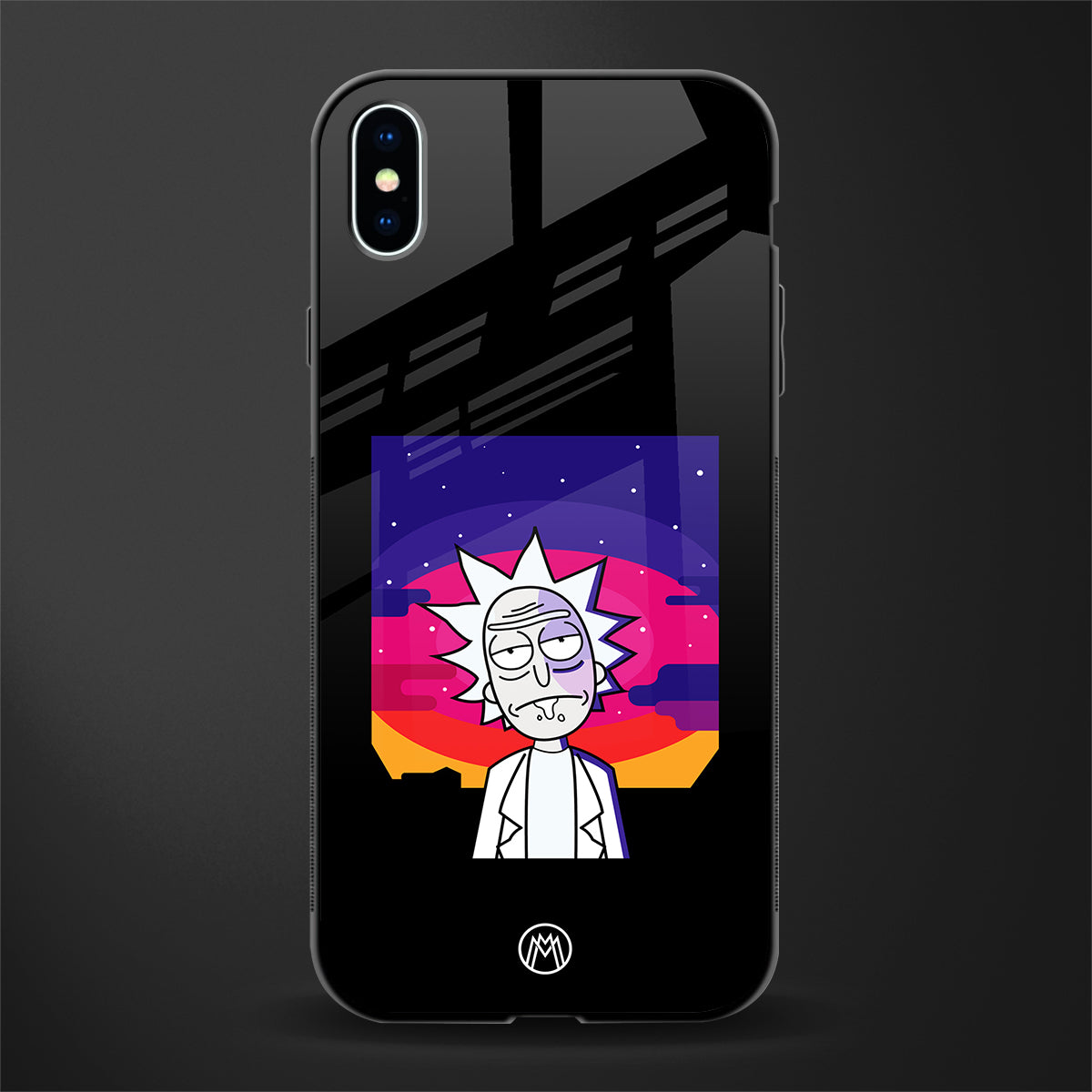 trippy rick sanchez glass case for iphone xs max image