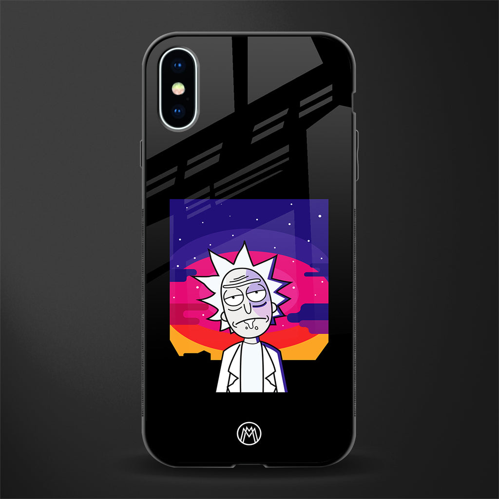 trippy rick sanchez glass case for iphone xs image