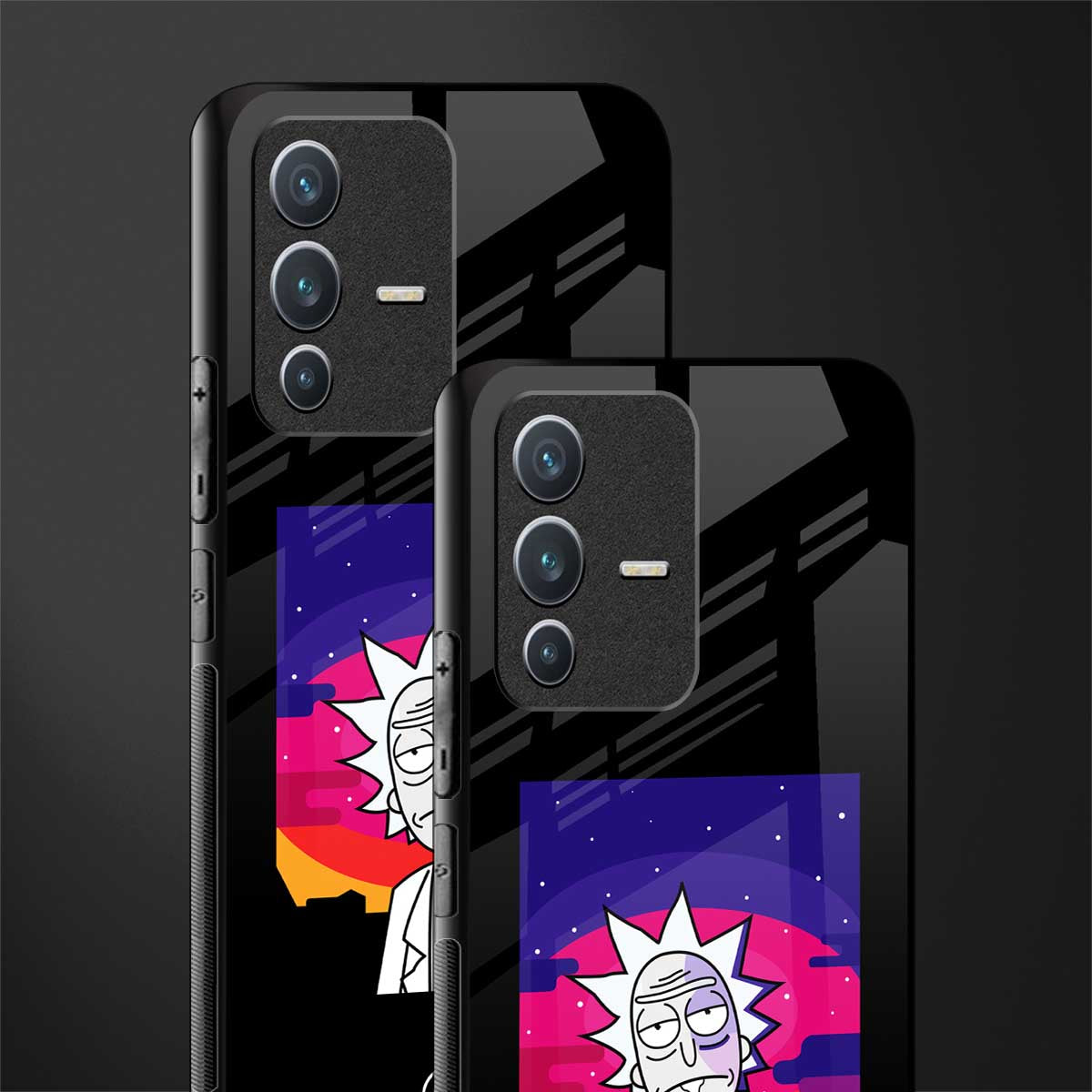 trippy rick sanchez glass case for vivo v23 5g image-2