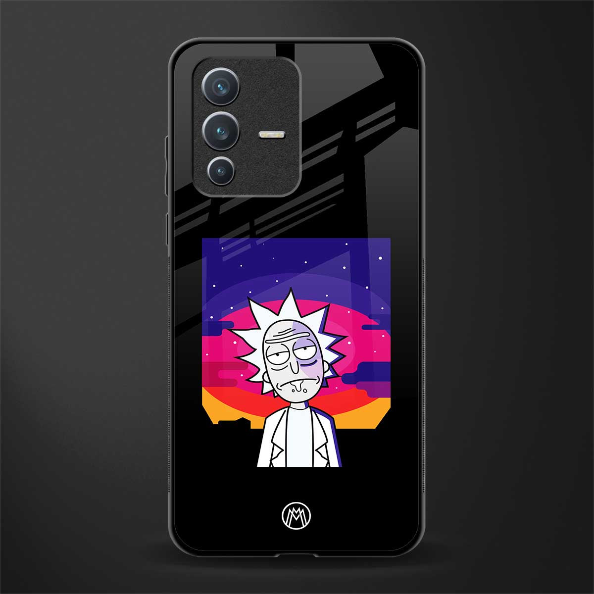 trippy rick sanchez glass case for vivo v23 5g image