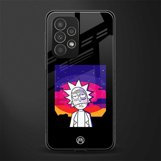 trippy rick sanchez back phone cover | glass case for samsung galaxy a73 5g