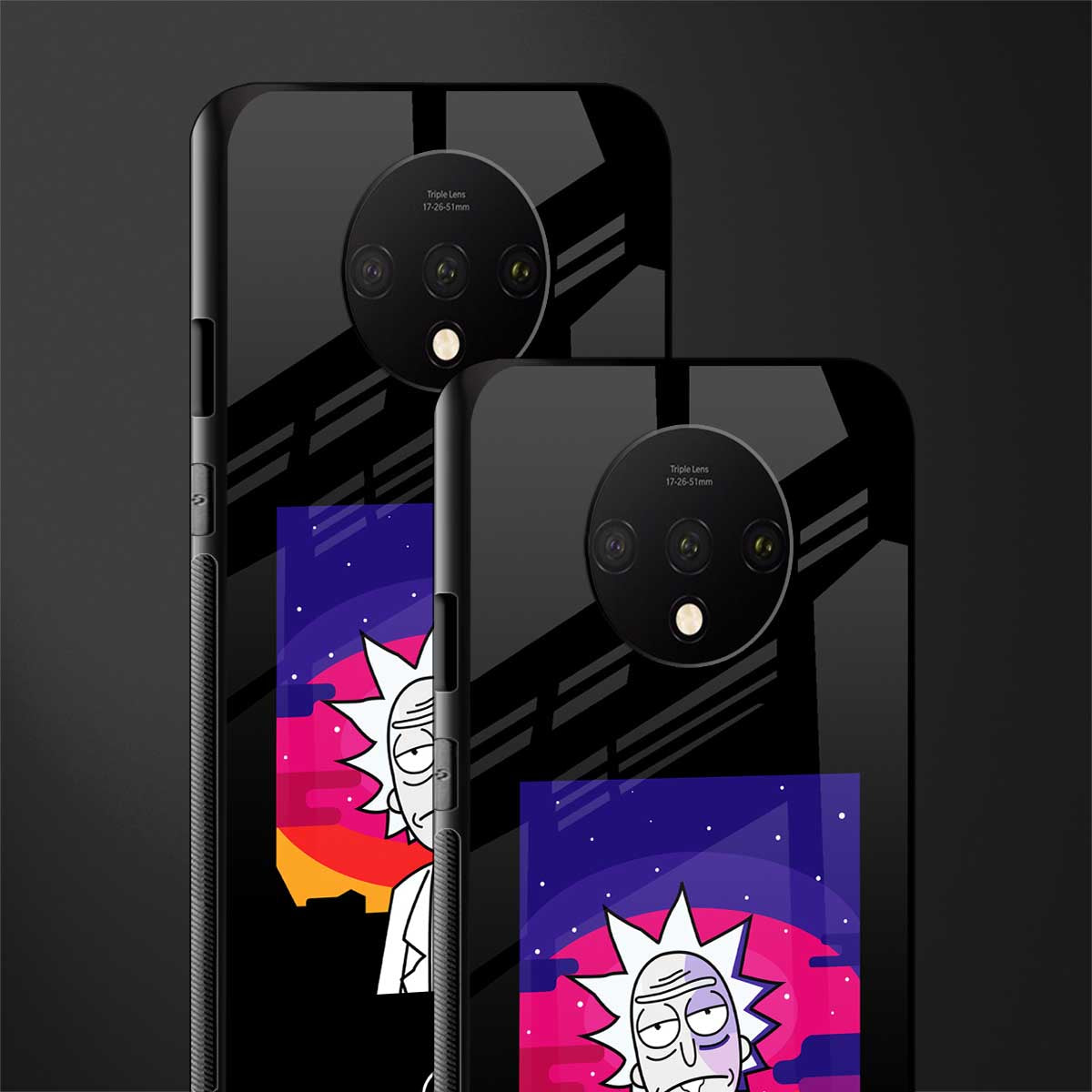 trippy rick sanchez glass case for oneplus 7t image-2