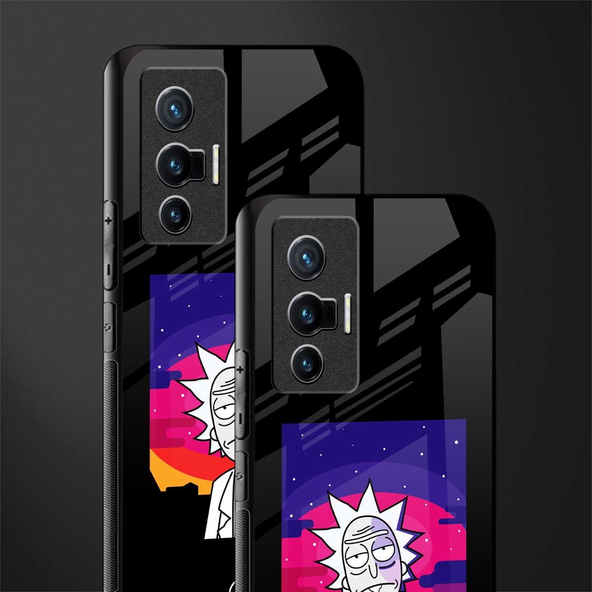 trippy rick sanchez glass case for vivo x70 image-2