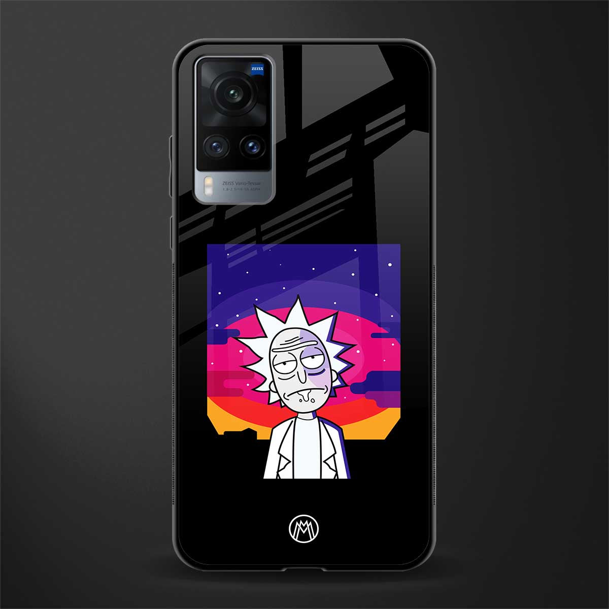 trippy rick sanchez glass case for vivo x60 image