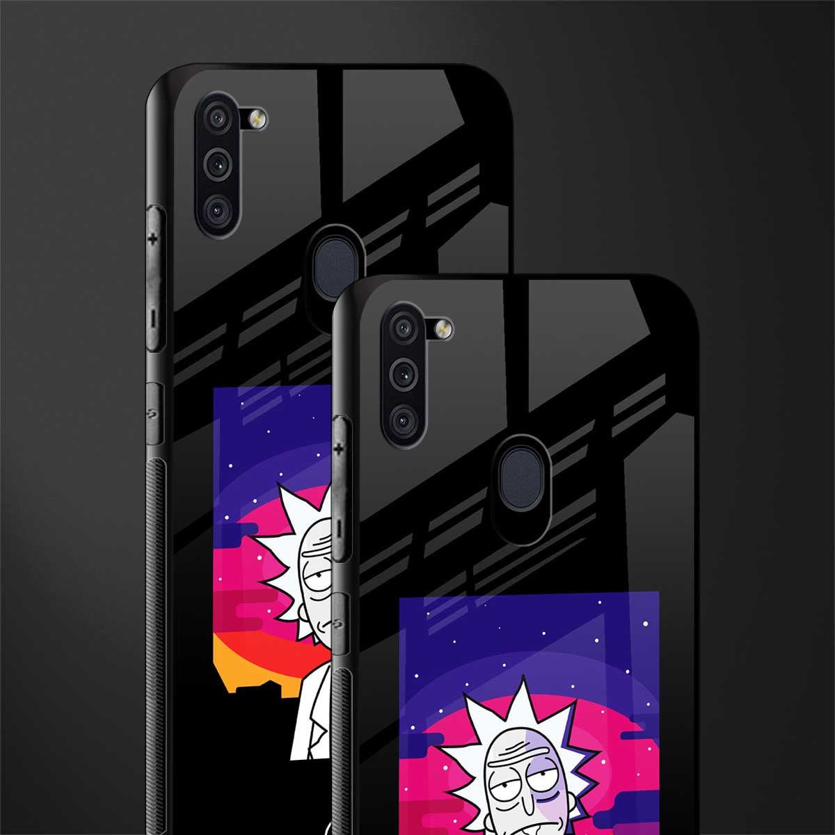trippy rick sanchez glass case for samsung a11 image-2