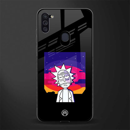 trippy rick sanchez glass case for samsung galaxy m11 image