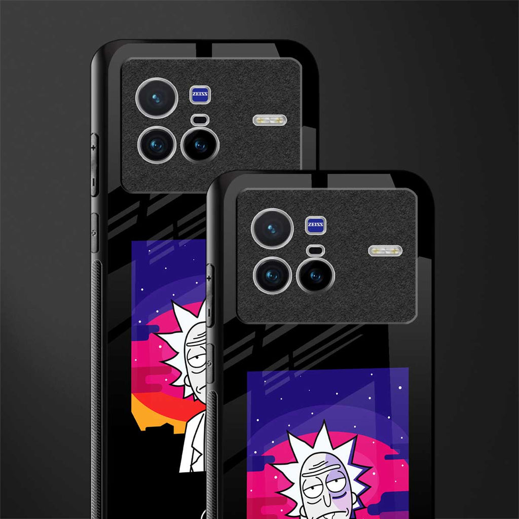 trippy rick sanchez glass case for vivo x80 image-2