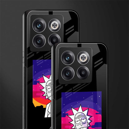 trippy rick sanchez back phone cover | glass case for oneplus 10t