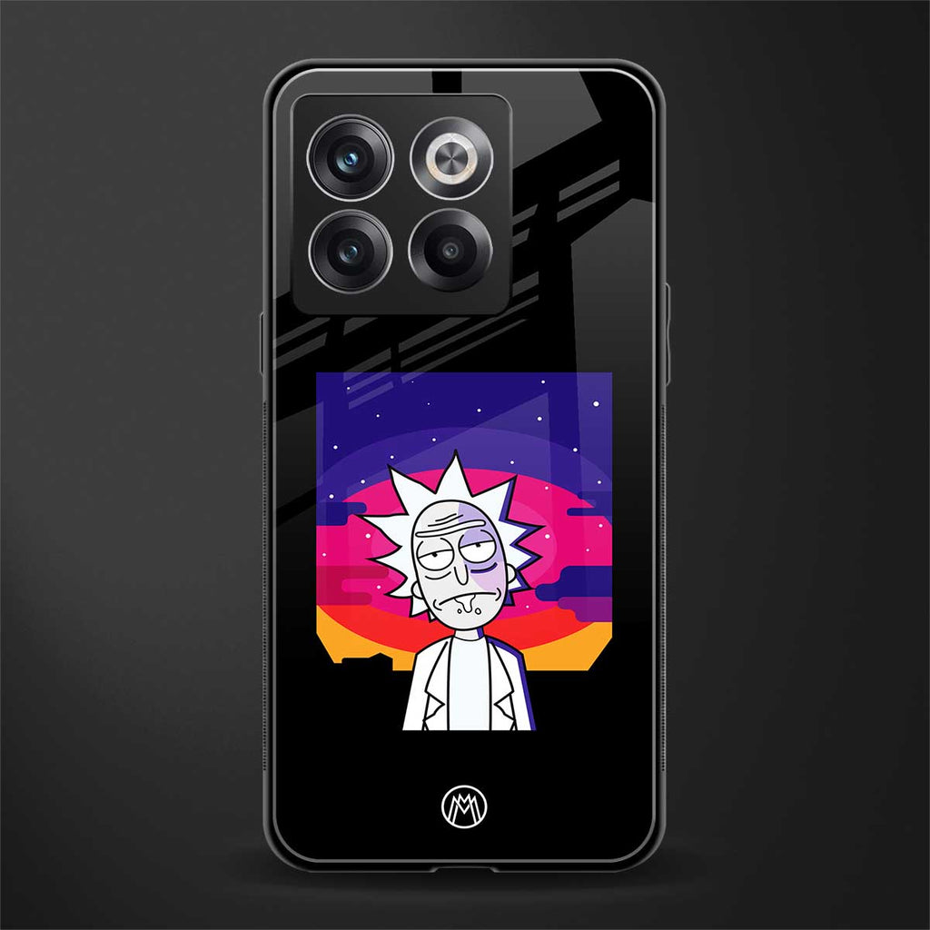 trippy rick sanchez back phone cover | glass case for oneplus 10t
