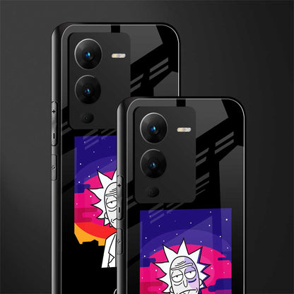 trippy rick sanchez back phone cover | glass case for vivo v25 pro 5g