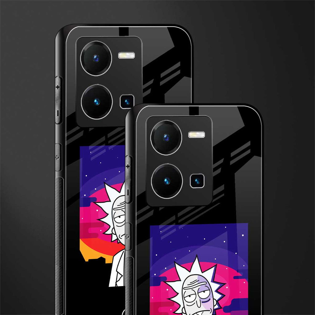 trippy rick sanchez back phone cover | glass case for vivo y35 4g