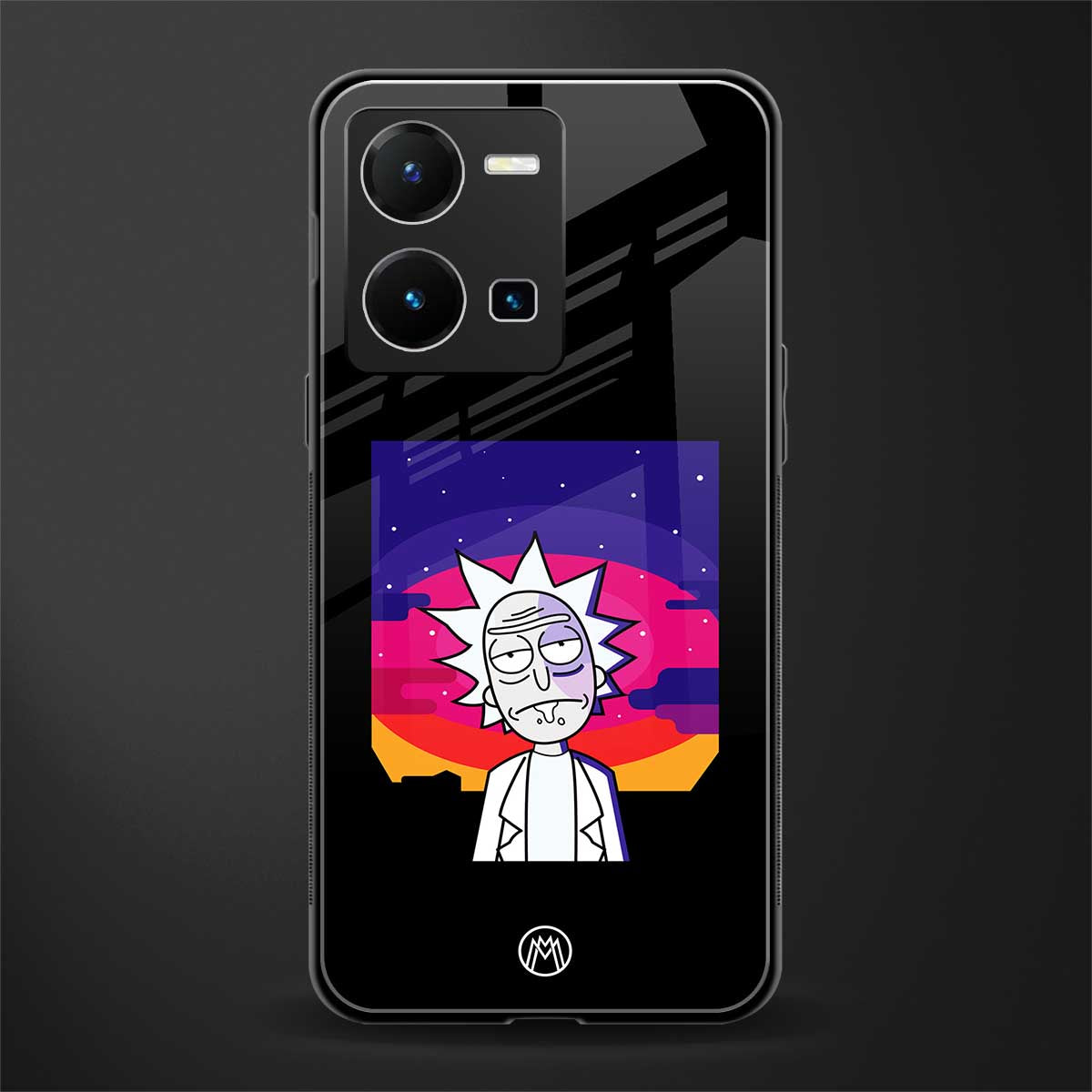 trippy rick sanchez back phone cover | glass case for vivo y35 4g