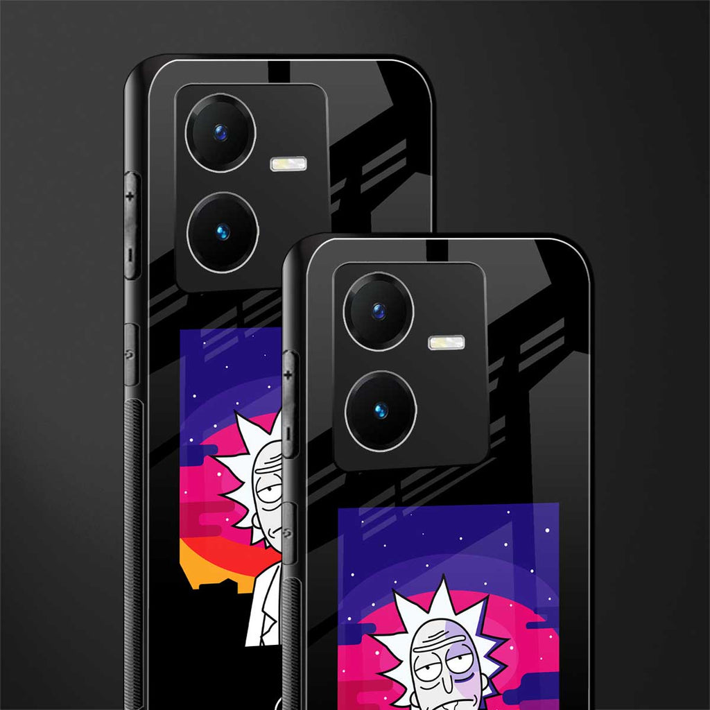 trippy rick sanchez back phone cover | glass case for vivo y22