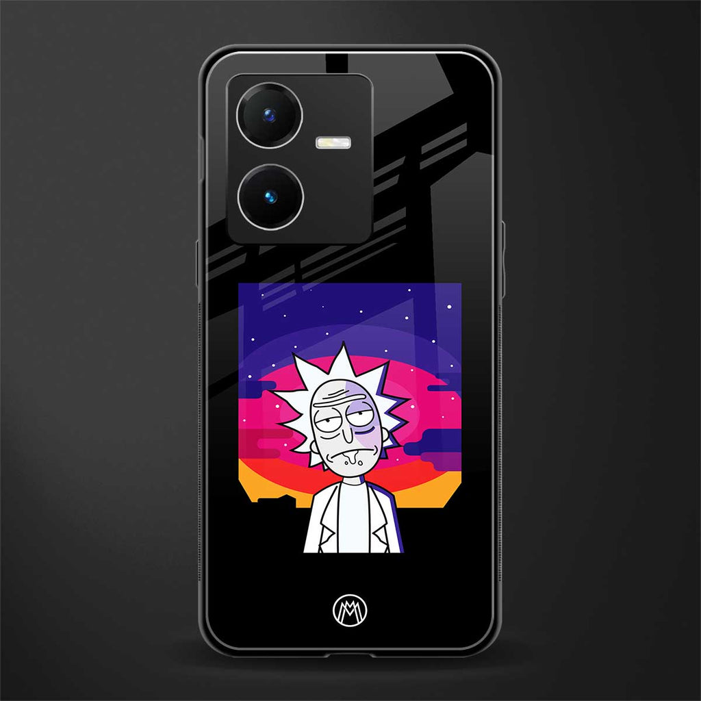 trippy rick sanchez back phone cover | glass case for vivo y22