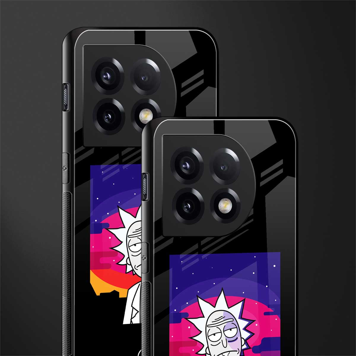 trippy rick sanchez back phone cover | glass case for oneplus 11