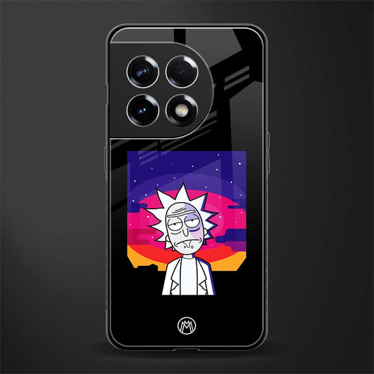 trippy rick sanchez back phone cover | glass case for oneplus 11r