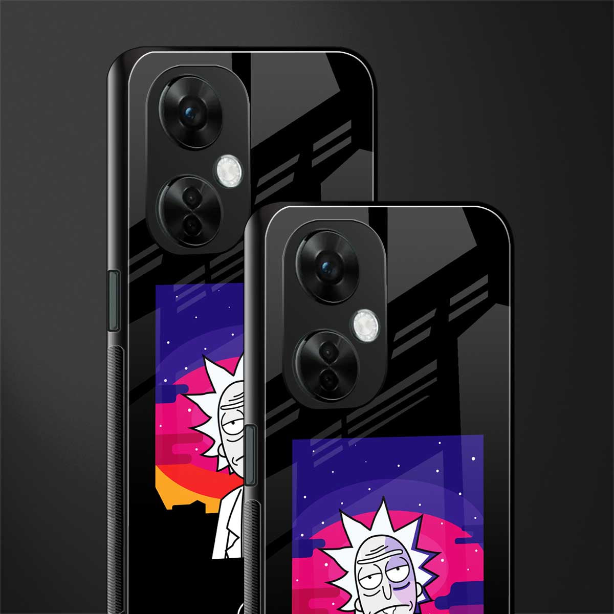 trippy rick sanchez back phone cover | glass case for oneplus nord ce 3 lite