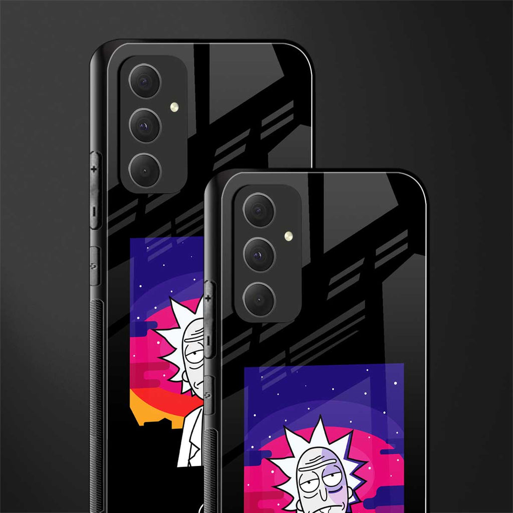 trippy rick sanchez back phone cover | glass case for samsung galaxy a54 5g