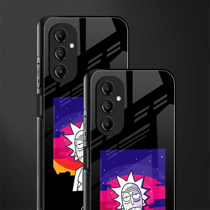 trippy rick sanchez back phone cover | glass case for samsung galaxy a14 5g
