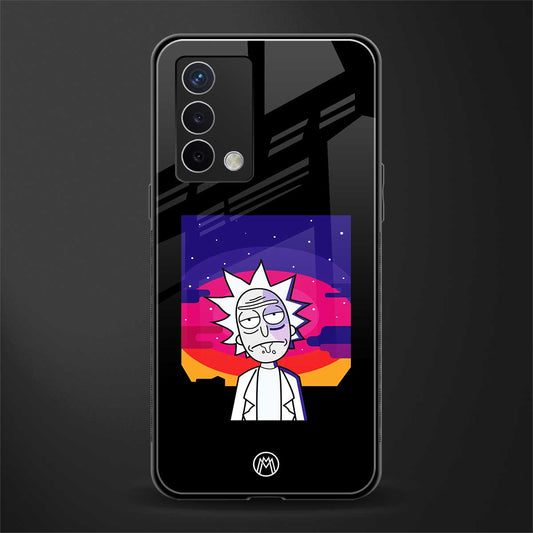 trippy rick sanchez back phone cover | glass case for oppo a74 4g