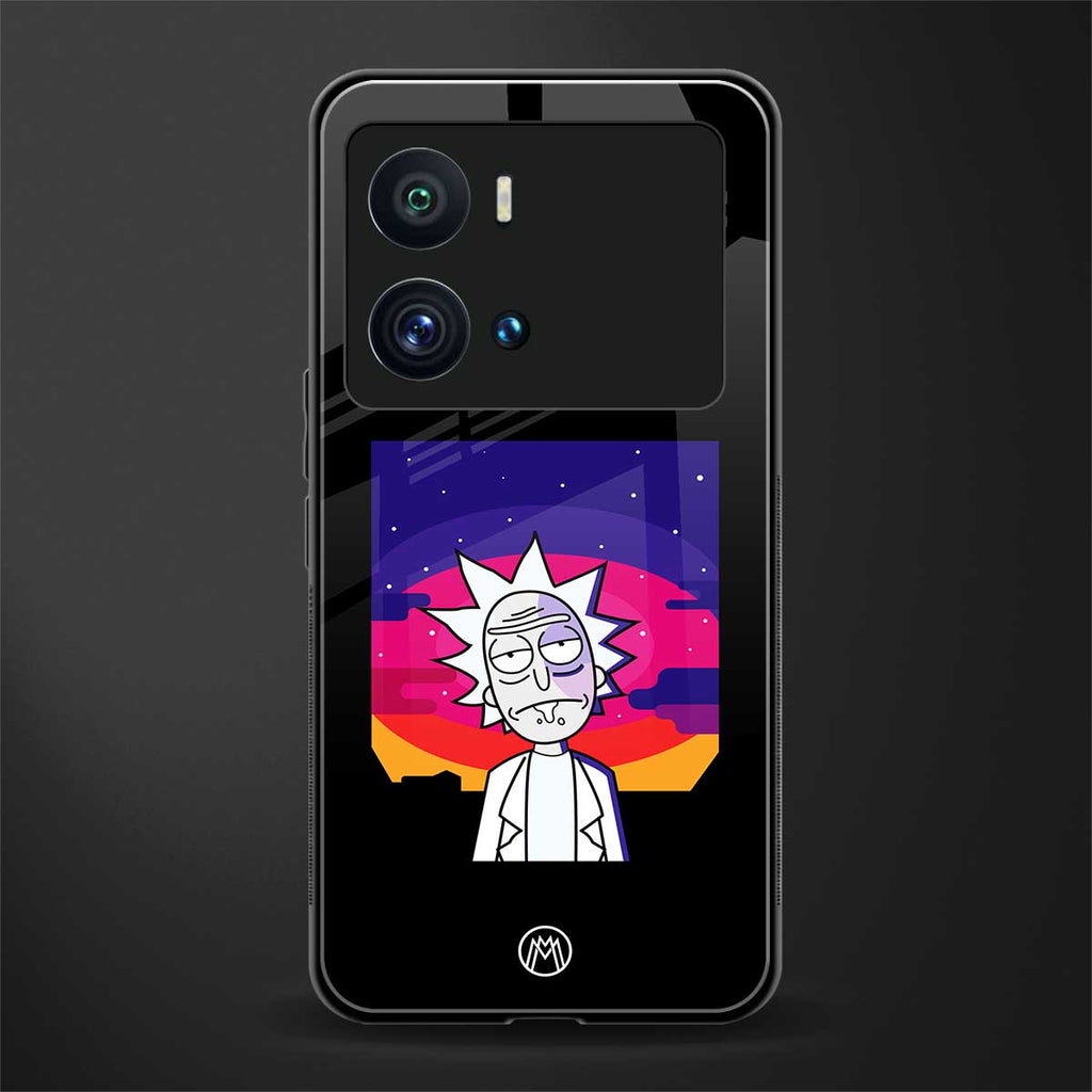 trippy rick sanchez back phone cover | glass case for iQOO 9 Pro