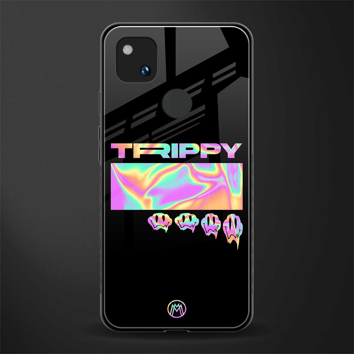 trippy trippy back phone cover | glass case for google pixel 4a 4g