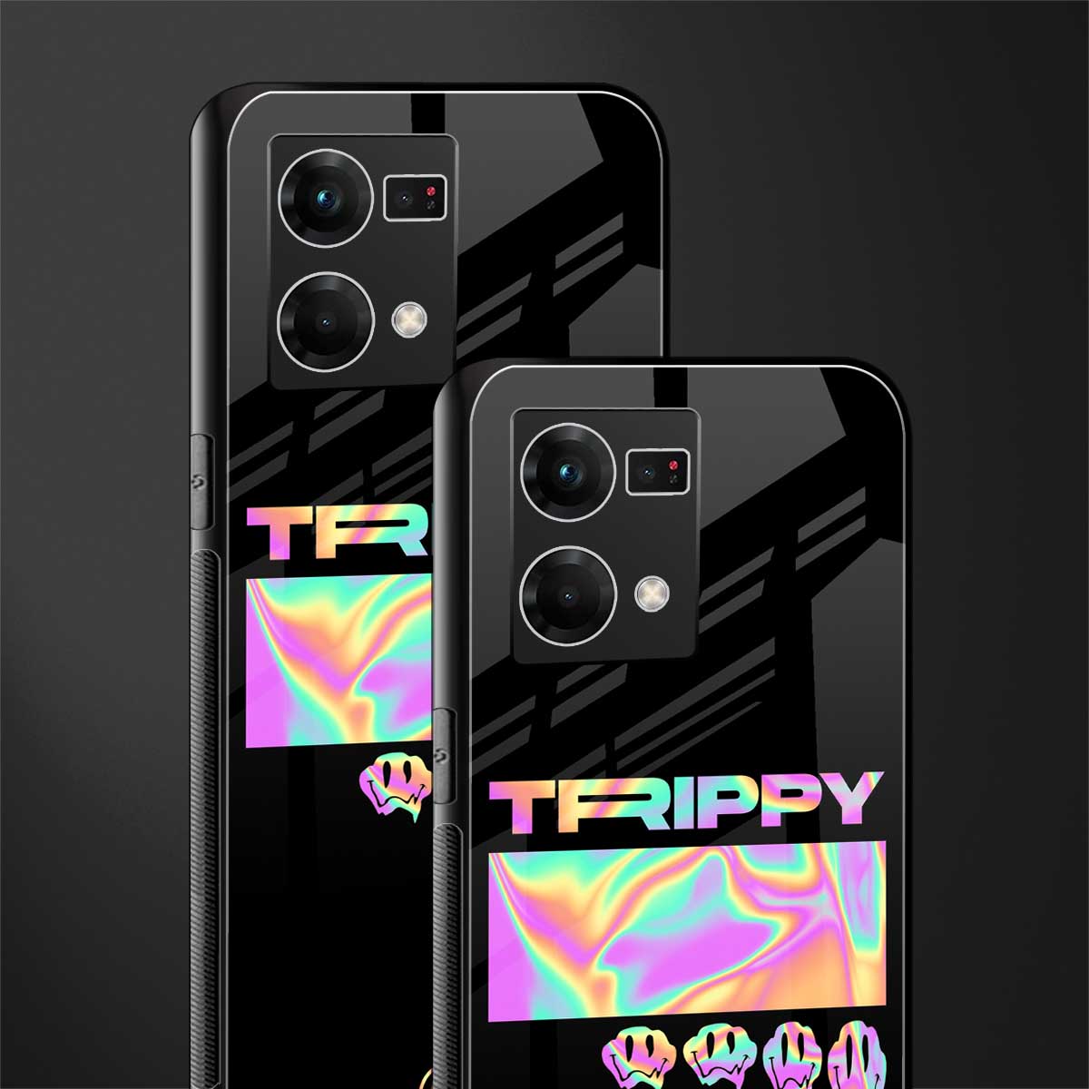 trippy trippy back phone cover | glass case for oppo f21 pro 4g