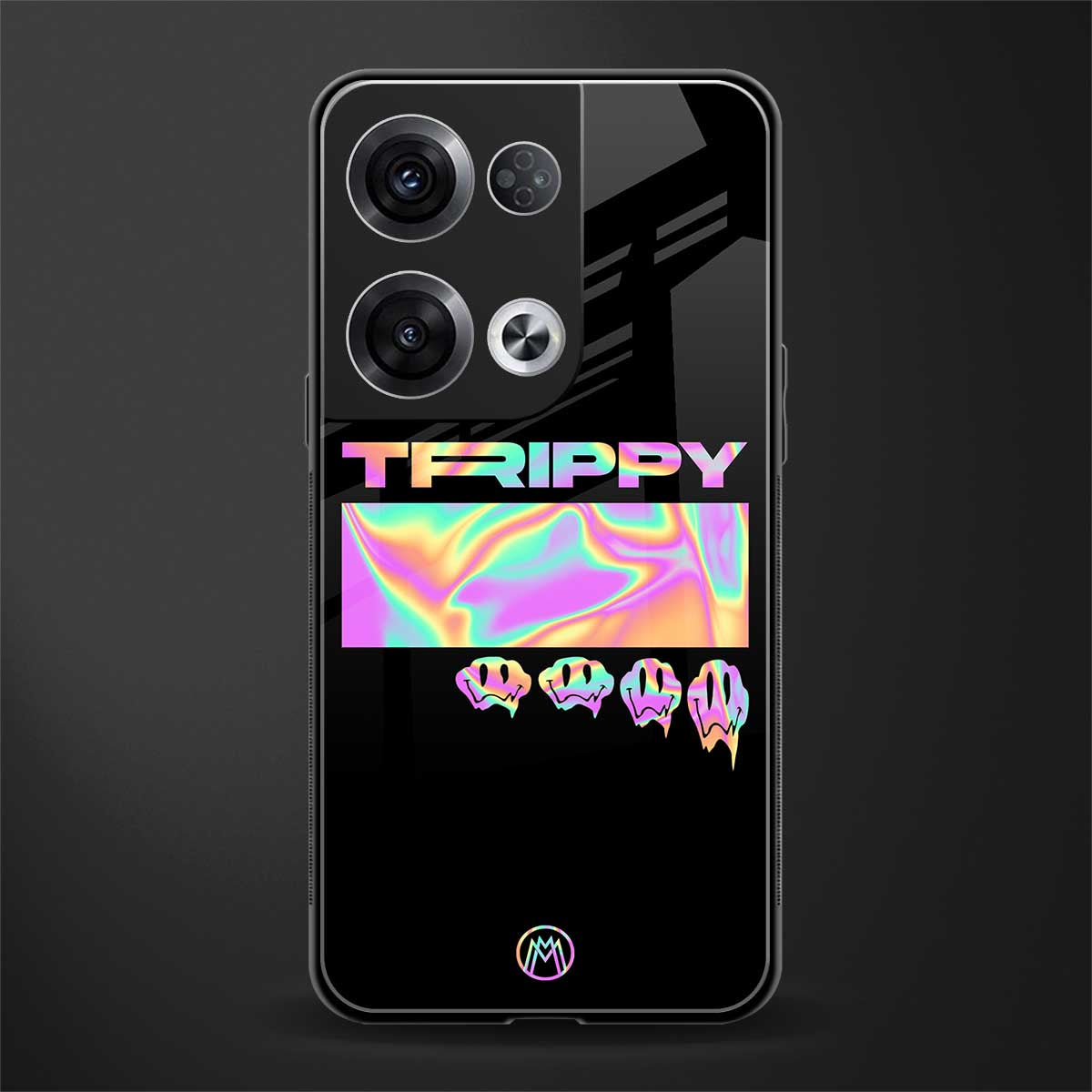 trippy trippy back phone cover | glass case for oppo reno 8