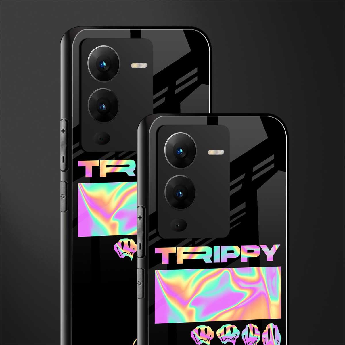 trippy trippy back phone cover | glass case for vivo v25 pro 5g