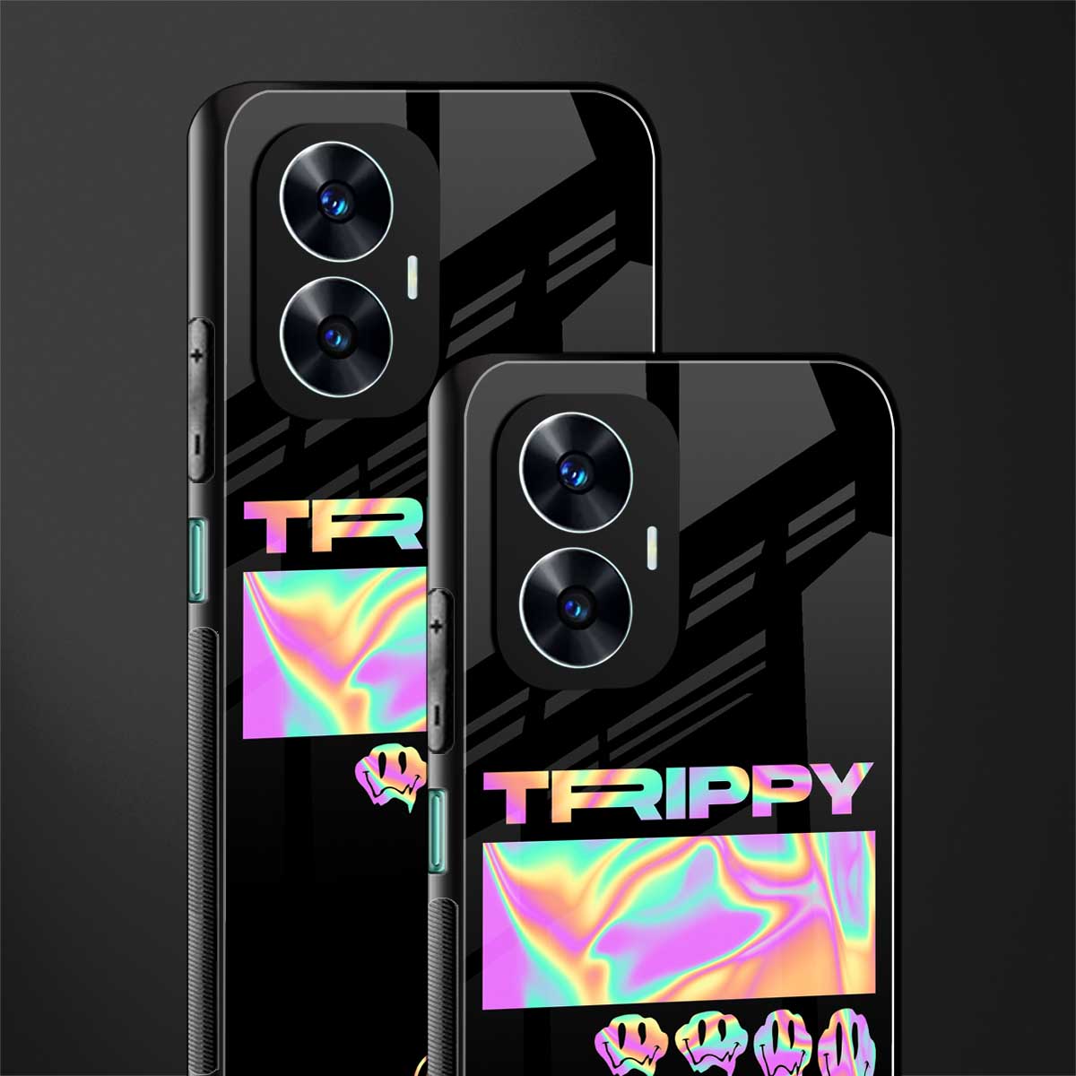 trippy trippy back phone cover | glass case for realme c55