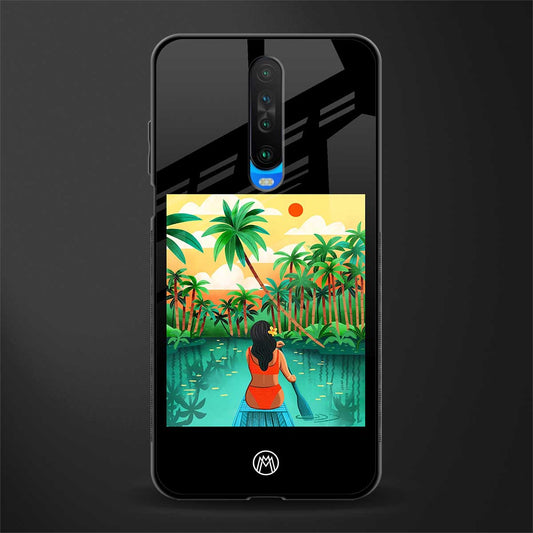 tropical girl glass case for poco x2 image