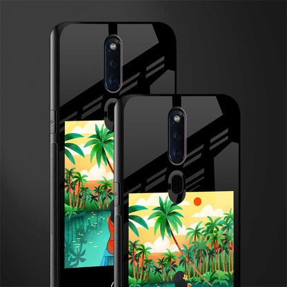 tropical girl glass case for oppo f11 pro image-2