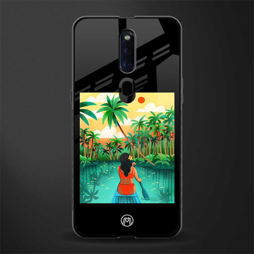 tropical girl glass case for oppo f11 pro image