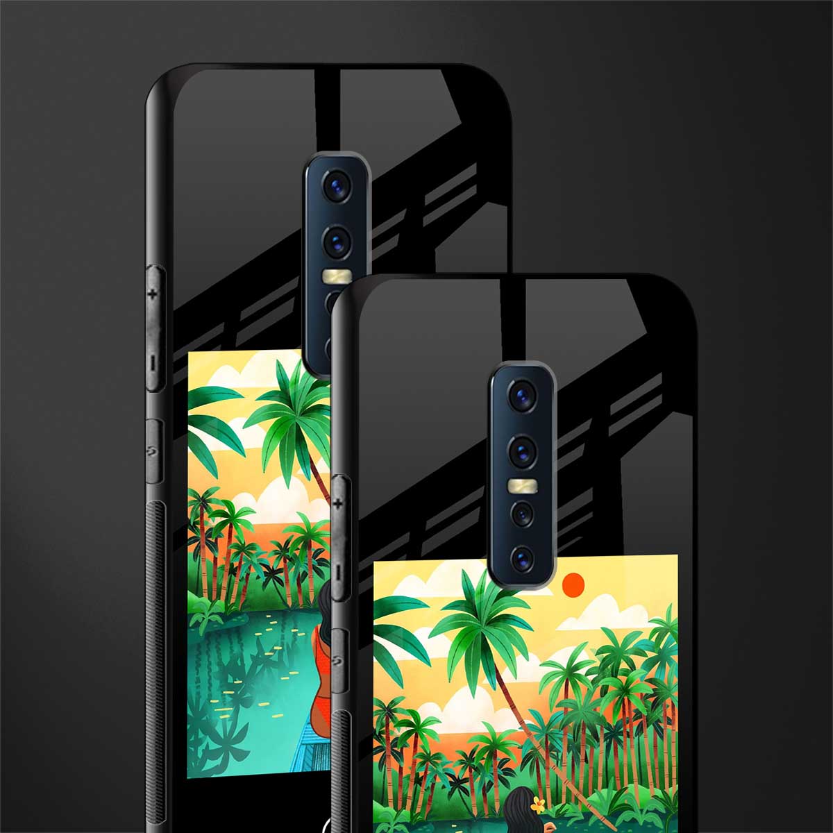 tropical girl glass case for vivo v17 pro image-2