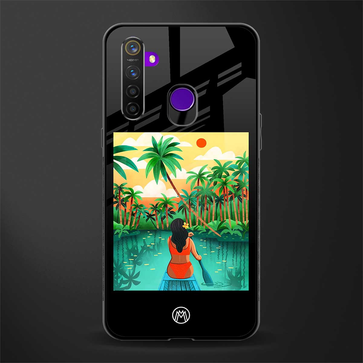 tropical girl glass case for realme 5 pro image