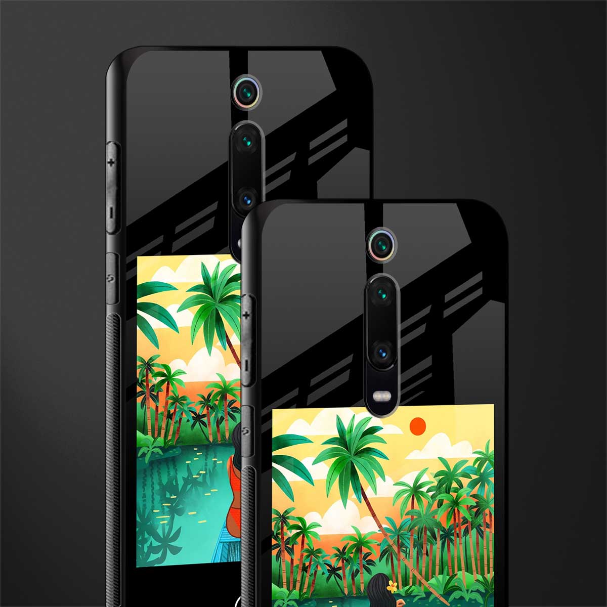 tropical girl glass case for redmi k20 pro image-2