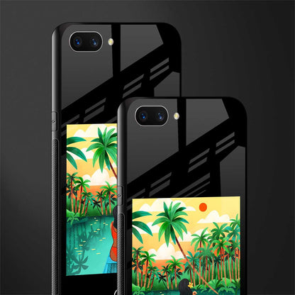 tropical girl glass case for oppo a3s image-2