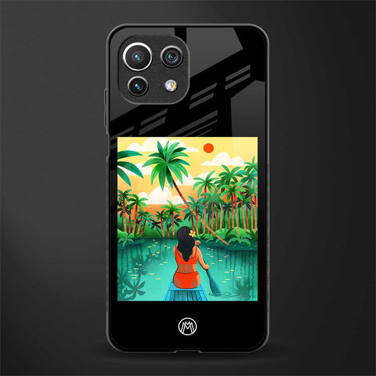 tropical girl glass case for mi 11 lite image