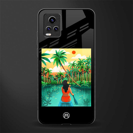 tropical girl back phone cover | glass case for vivo y73