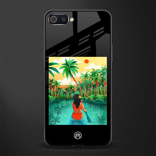 tropical girl glass case for oppo a1k image
