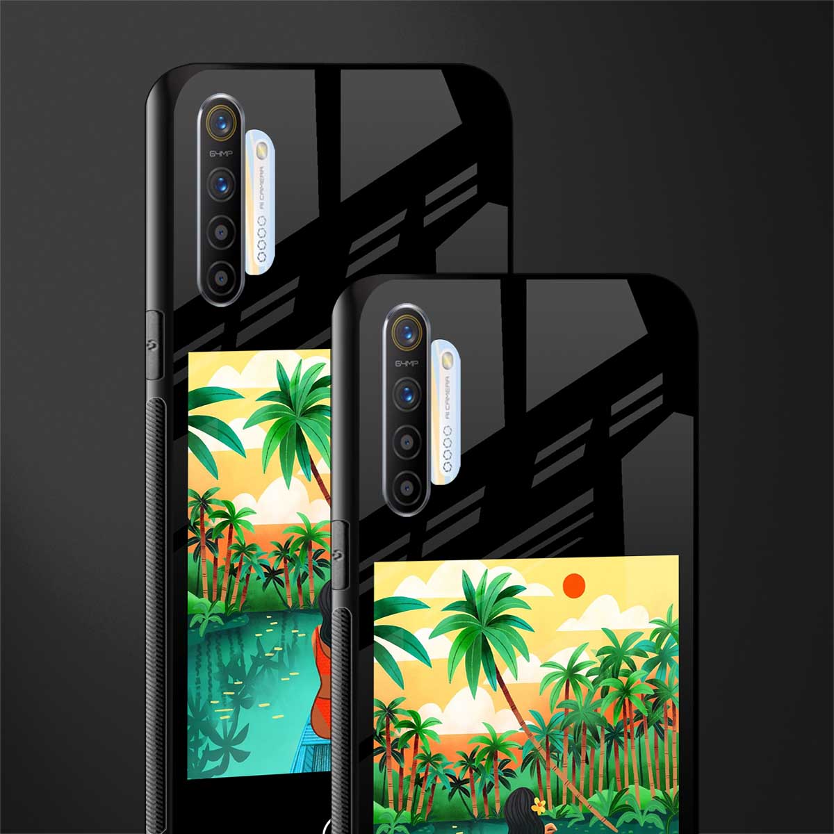 tropical girl glass case for realme xt image-2